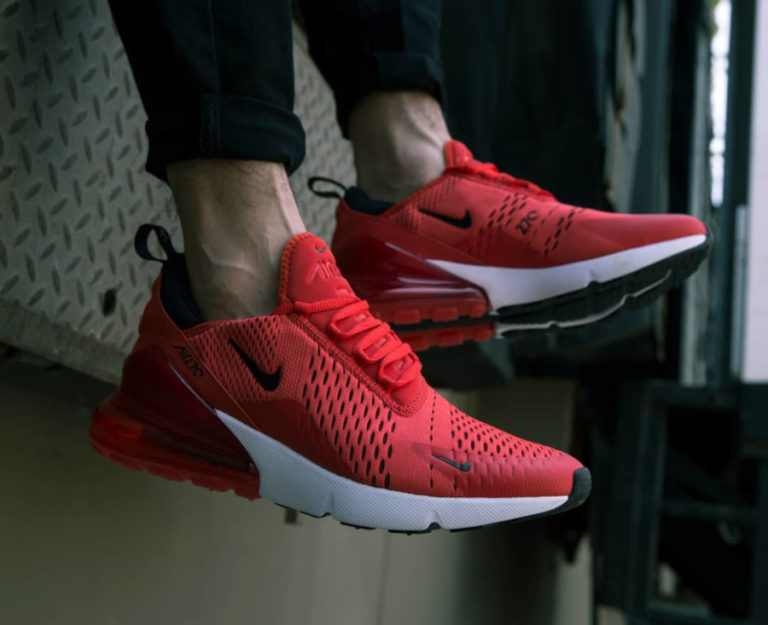 air max 270 habanero red on feet