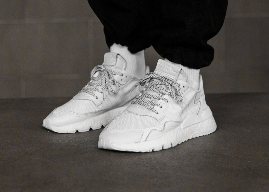 adidas nite jogger homme blanche