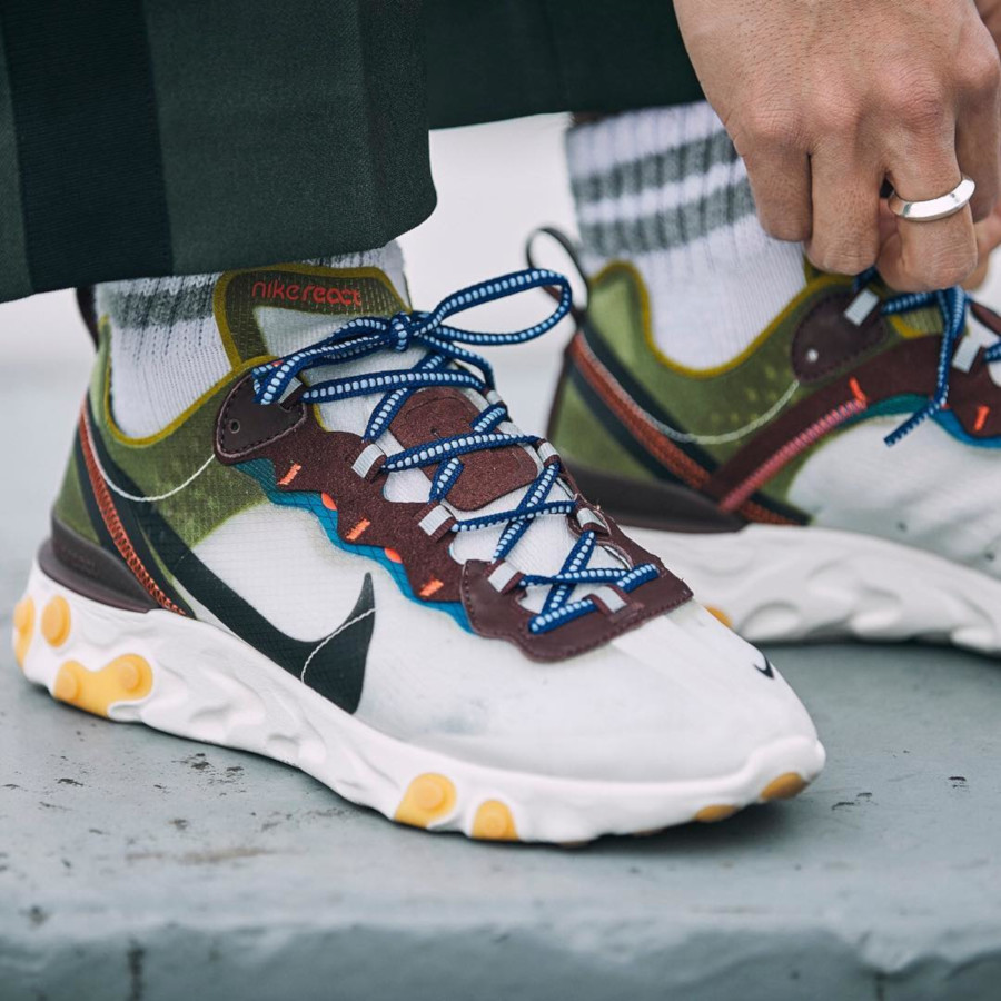 nike react element 87 moss on feet