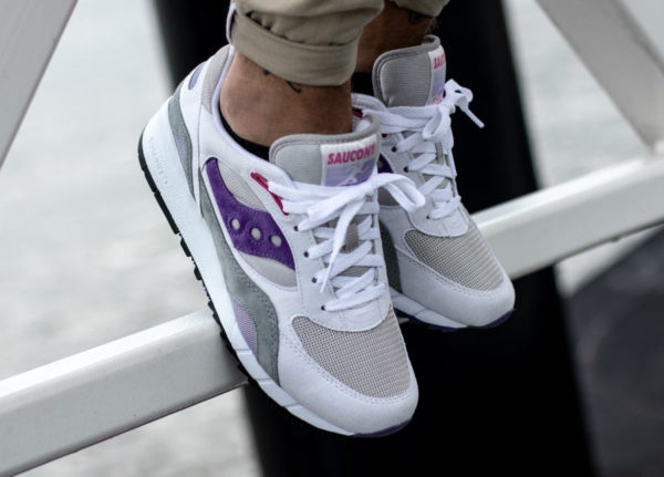 saucony shadow 6 white grey purple