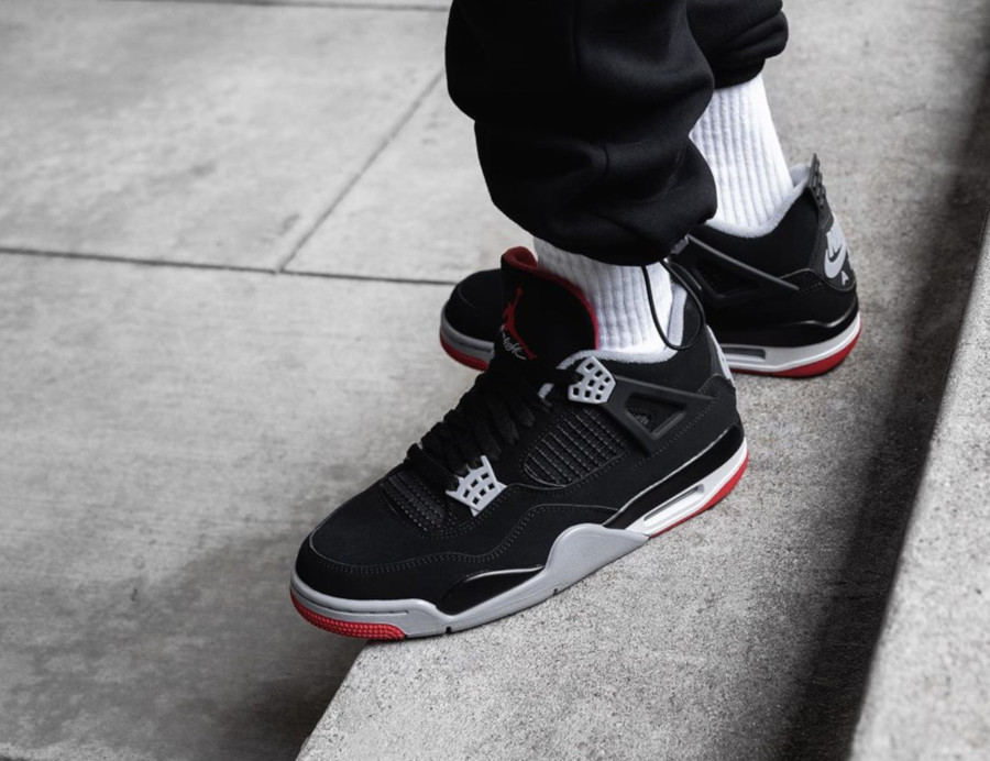 jordan 4 bred on feet 2019