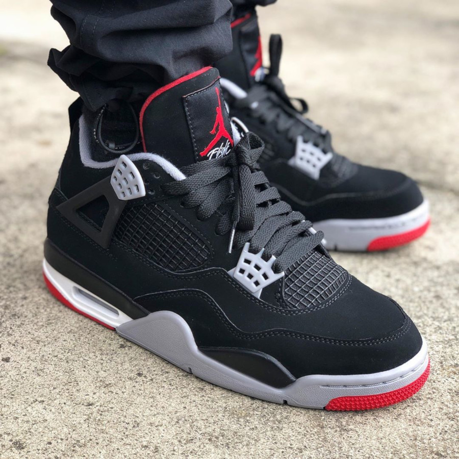 jordan 4 bred 2019 on feet