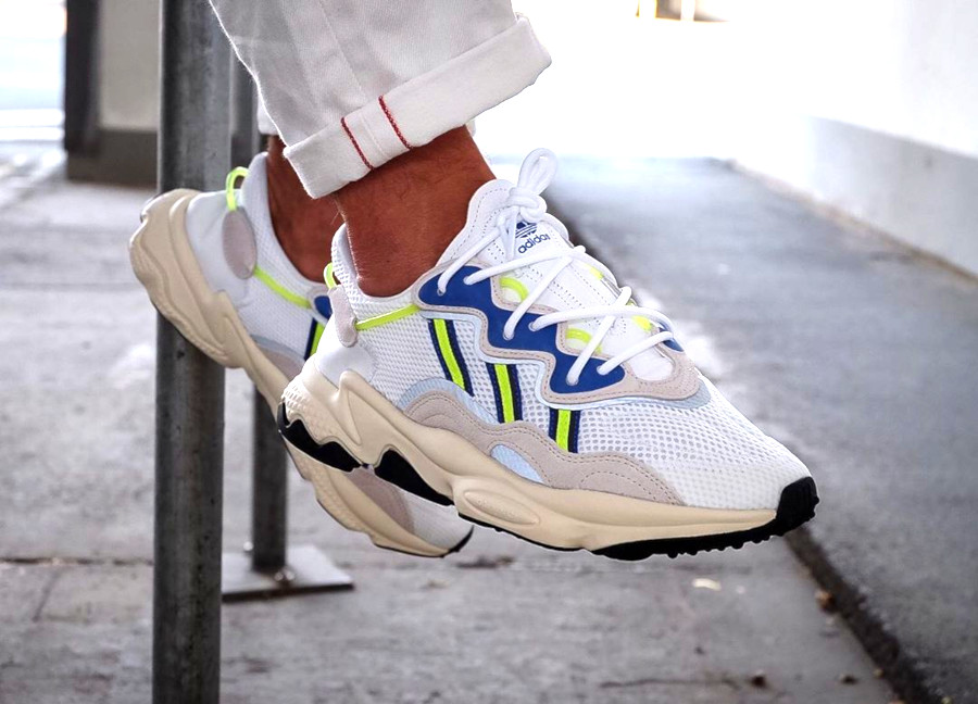 adidas ozweego blanche et jaune fluo