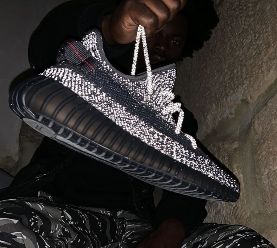 static black reflective yeezy