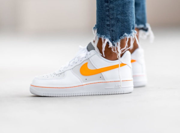 air force 1 07 trainers white total orange platinum tint