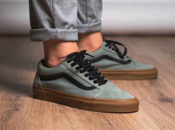 vans old skool gum sole on feet