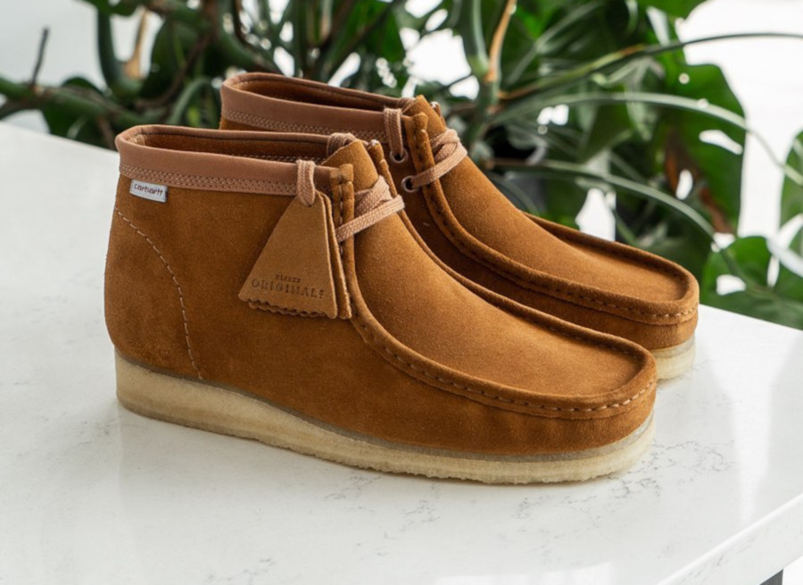 wallabee clarks brown