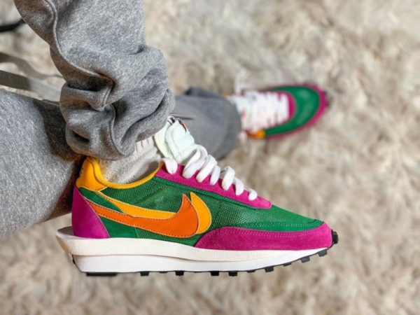 nike sacai ld waffle pine green