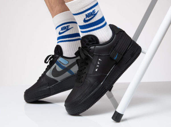 nike air force 1 type black photo blue