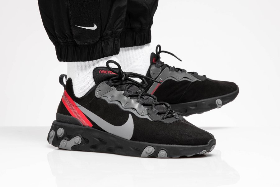 Nike React Element 55 en daim Off Noir CQ6366-001