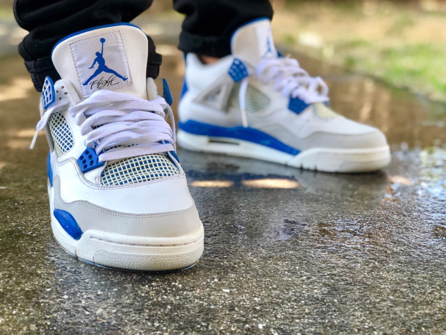 air jordan 4 retro blanc et bleu