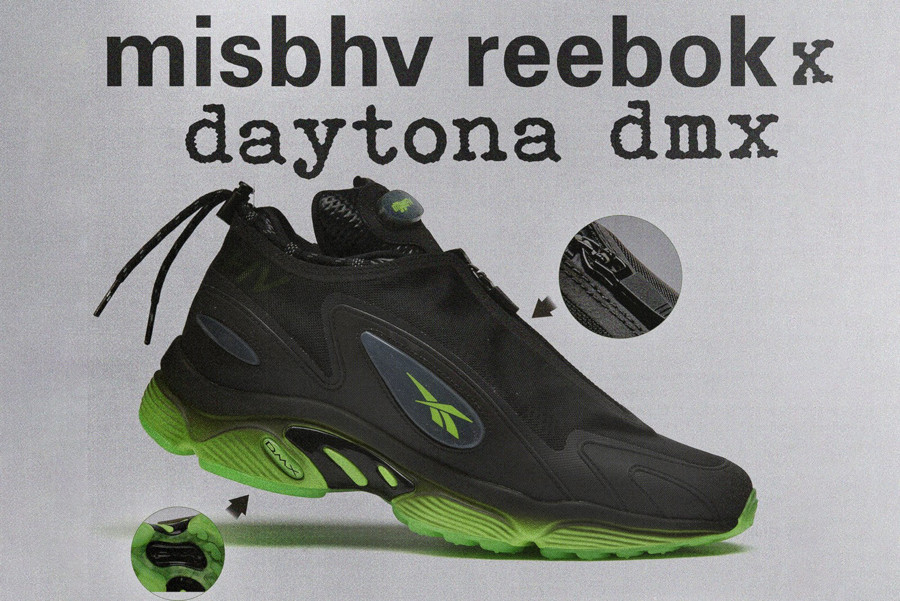Reebok Daytona DMX Zip MISBHV Black Solar Green EG9677