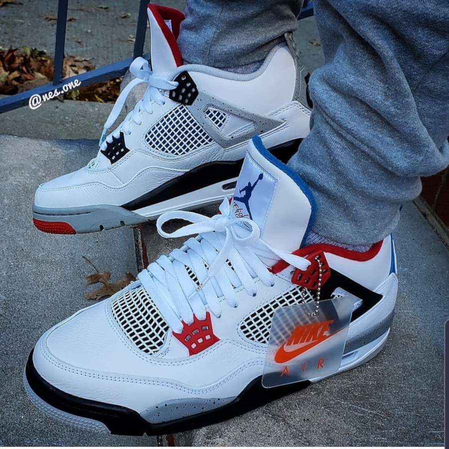 jordan 4 blue white red