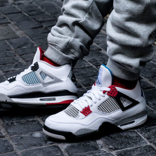 retro 4 white military blue fire red