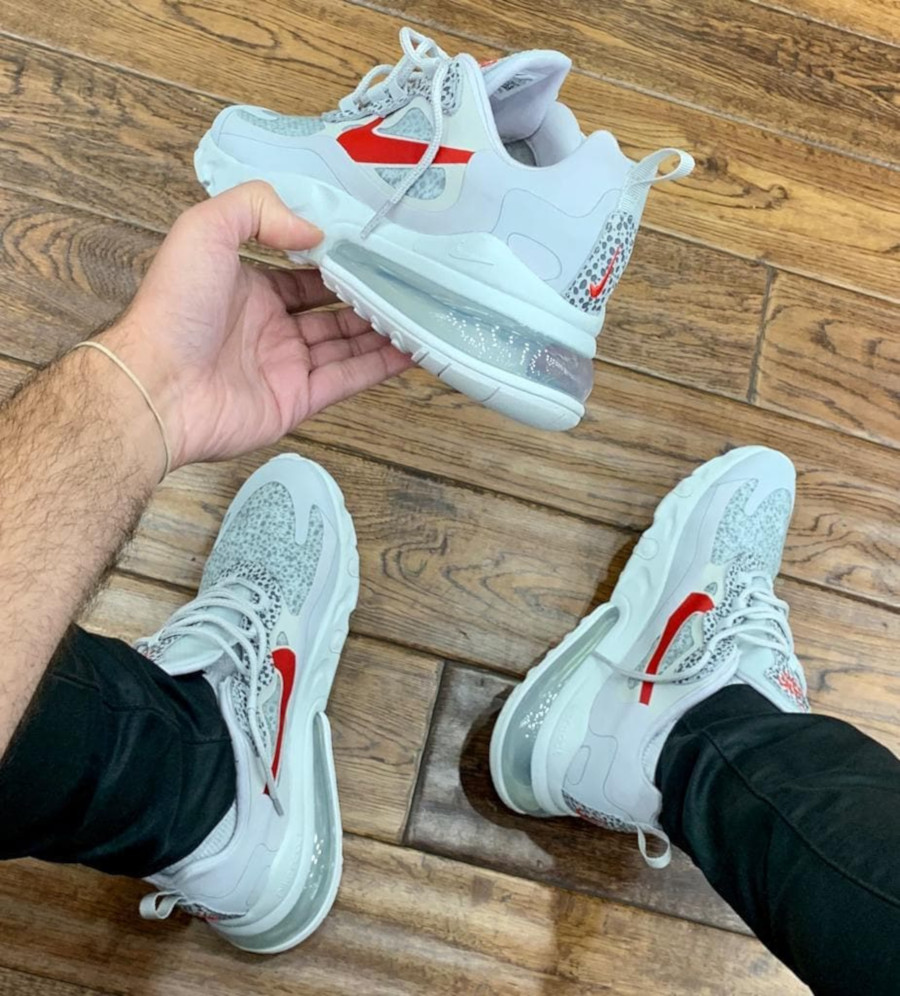 nike air max 270 react neutral grey university red