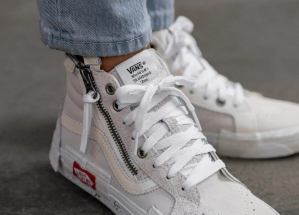 vans sk8 hi white on feet