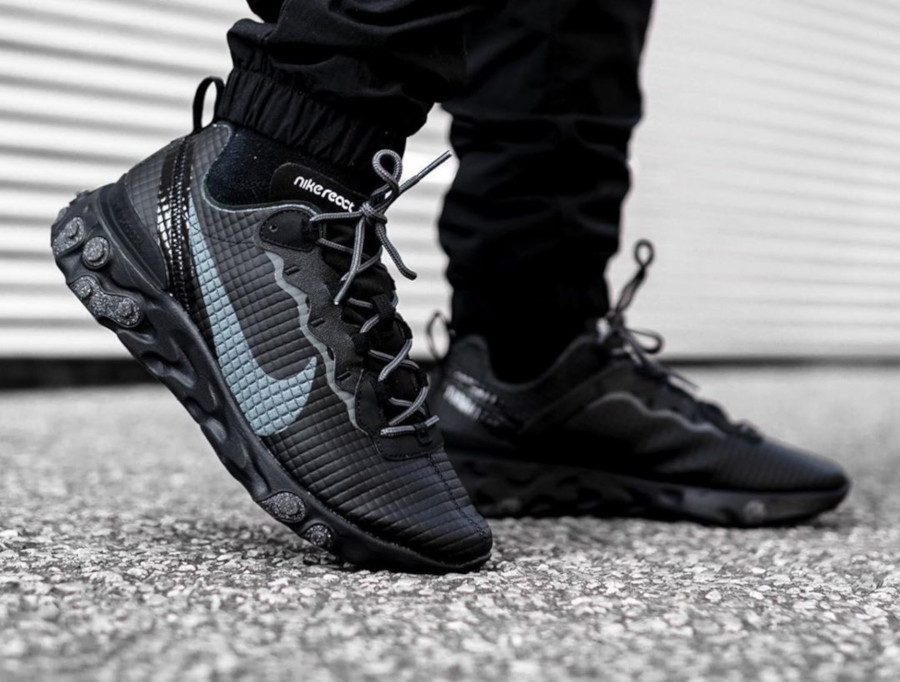 Nike React Element 55 PRM Black Quilted Grid CI3835