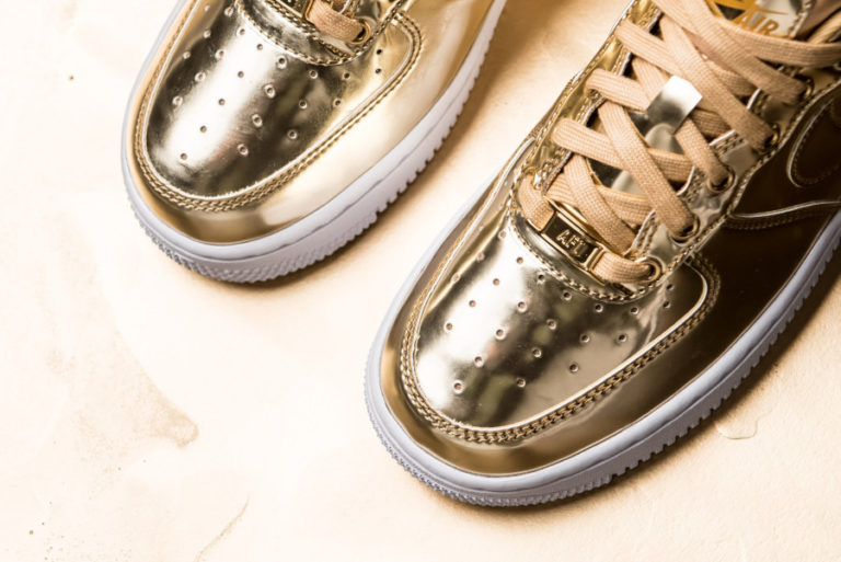 nike air force 1 sp metallic gold