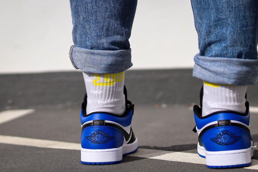 air jordan 1 low game royal on feet