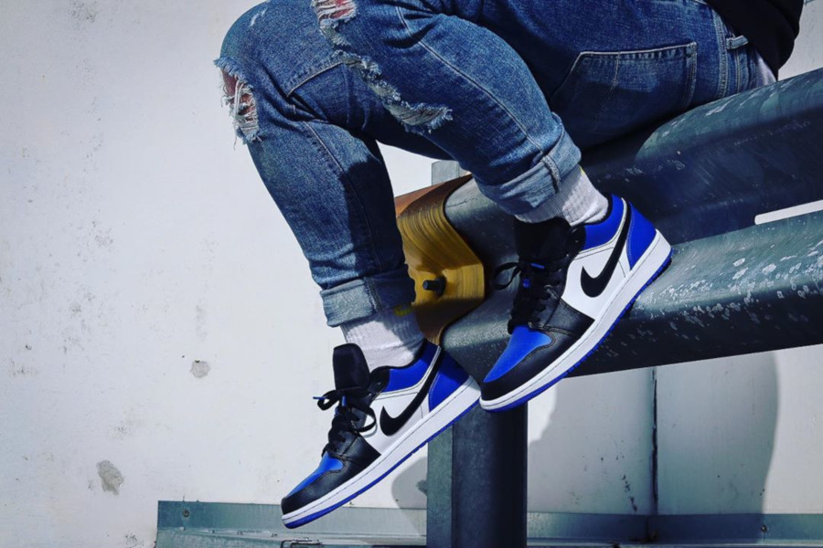 jordan 1 low game royal on feet