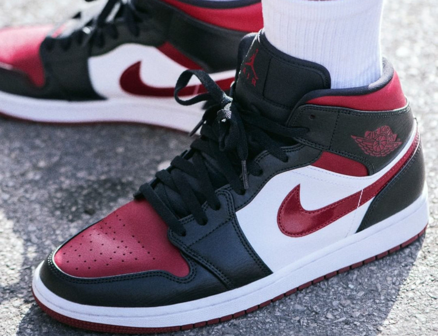 Avis Que Vaut La Air Jordan 1 Mid Bred Toe Noble Red 554724 066