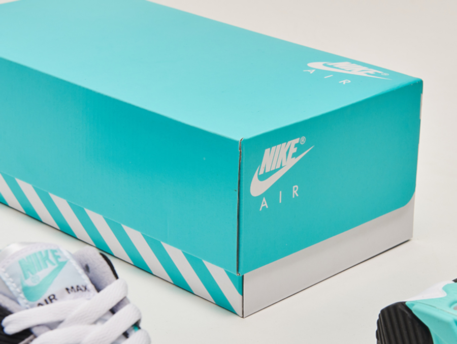 Boîte Nike Air Max 90 OG Turquoise 30ème anniversaire