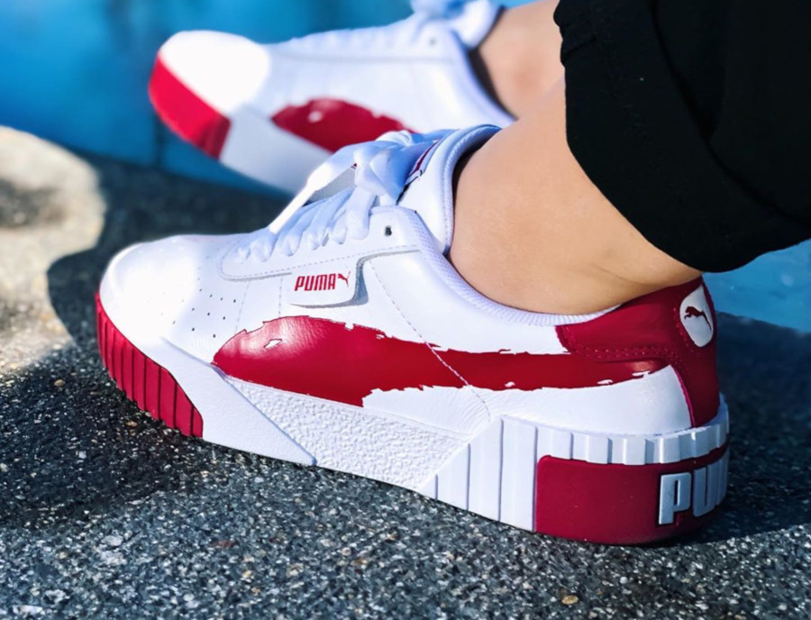 puma cali rouge et blanche