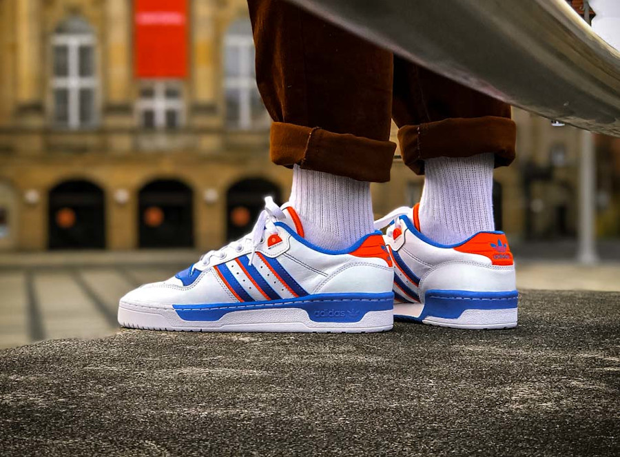 adidas rivalry low white blue orange