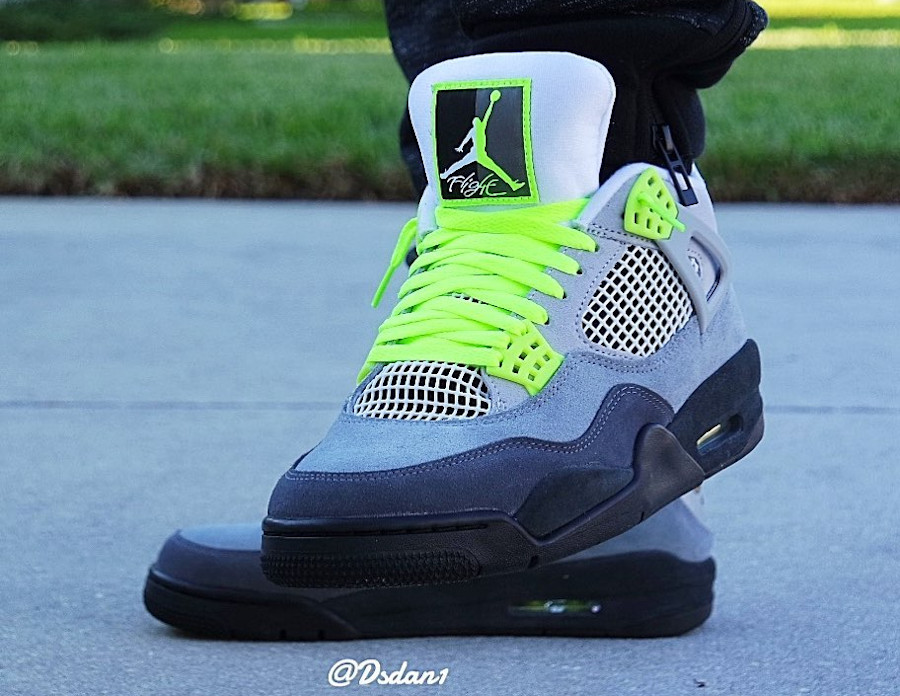 retro 4 jordans neon