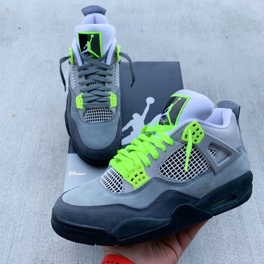 retro 4 jordans neon