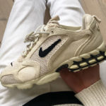 Stüssy x Nike Air Zoom Spiridon Cage 2 'Fossil' (Travis Scott)