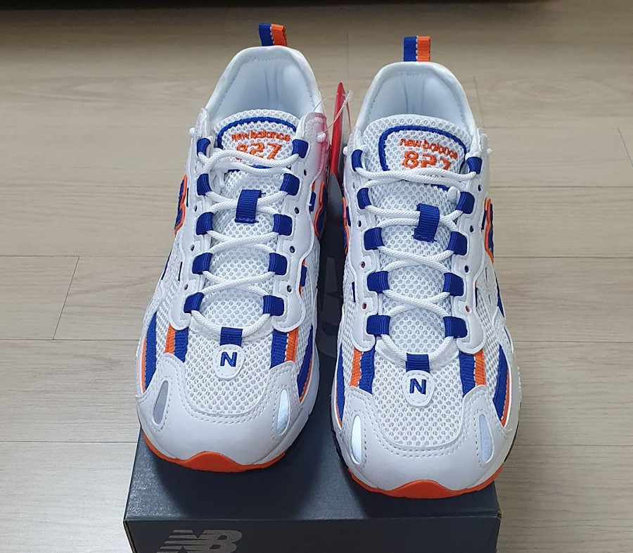 new balance white orange blue