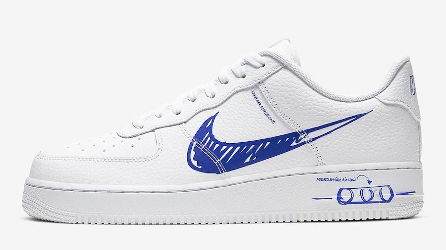 Nike Air Force 1 LV8 Utility 'Sketch Pack' White Racer Blue (3)