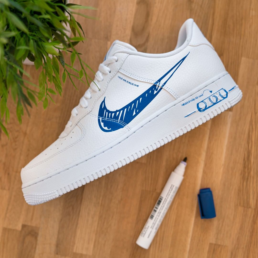 Nike Air Force 1 LV8 Utility Sketch White/Racer Blue - CW7581-100