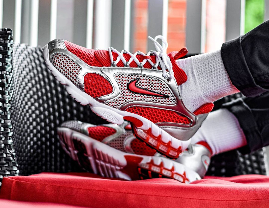 Nike Air Zoom Spiridon Cage 2 rouge et gris métallique (5)