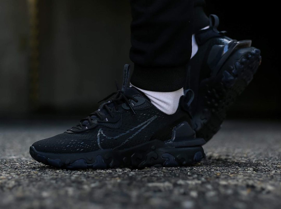 nike react vision black on feet