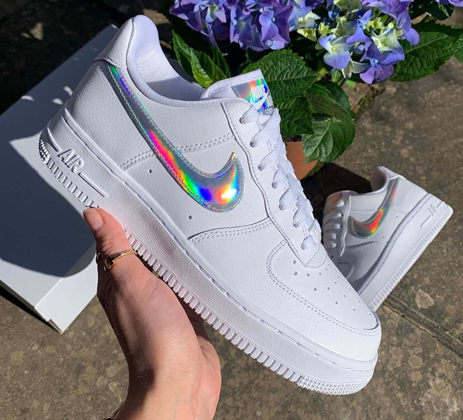 Nike Wmns Air Force 1 07 Essential 'Iridescent Swoosh' (2)