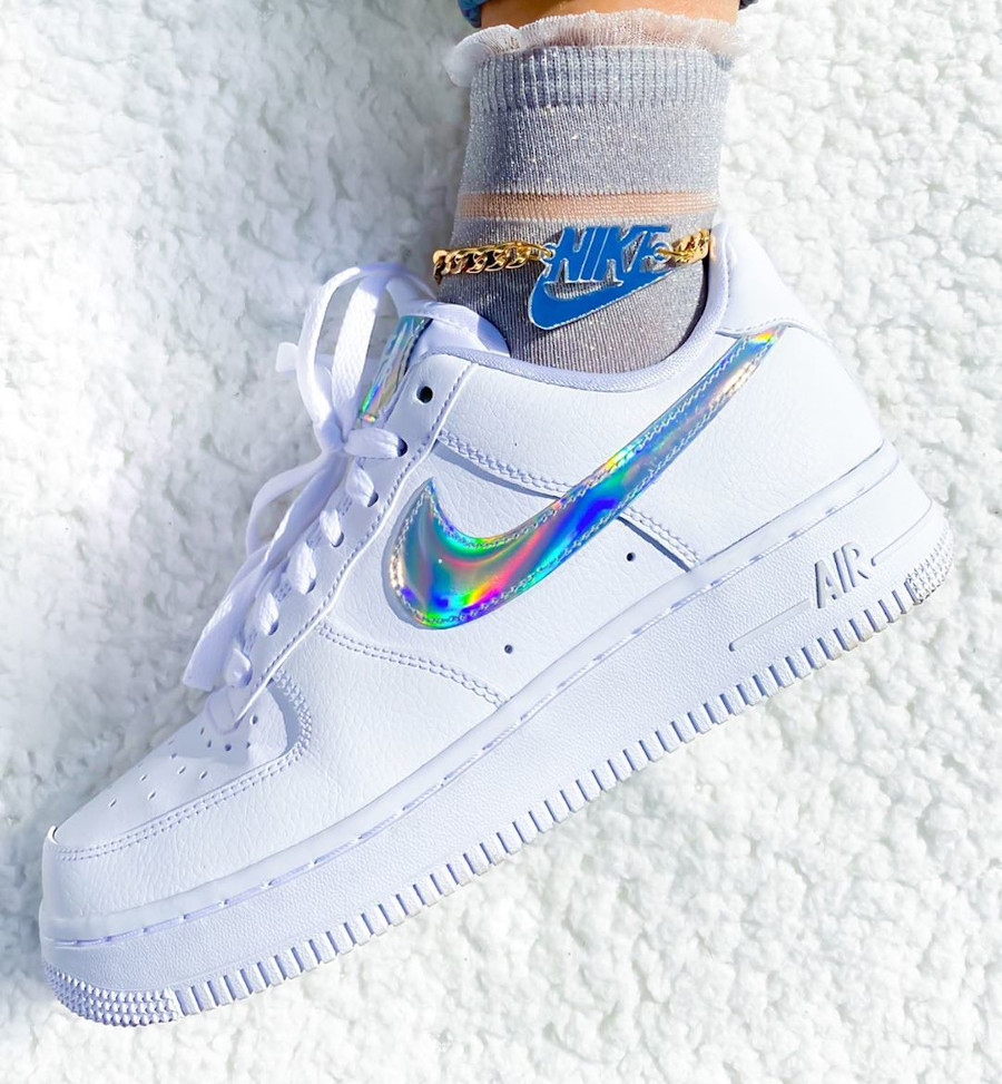 Nike Wmns Air Force 1 07 Essential 'Iridescent Swoosh' (8)
