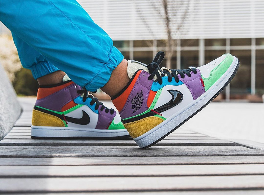 womens jordan 1 mid multicolor