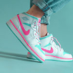 Air Jordan 1 Mid GS 'Digital Pink Aurora Green Soar'