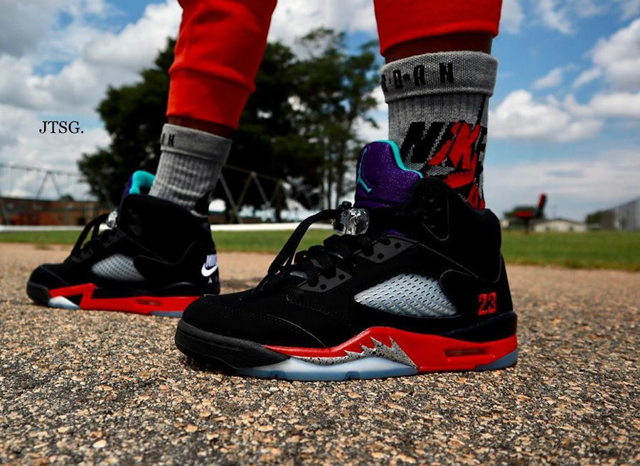 air jordan 5 retro noir rouge