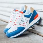 New Balance 574 Mako Blue Toro Red