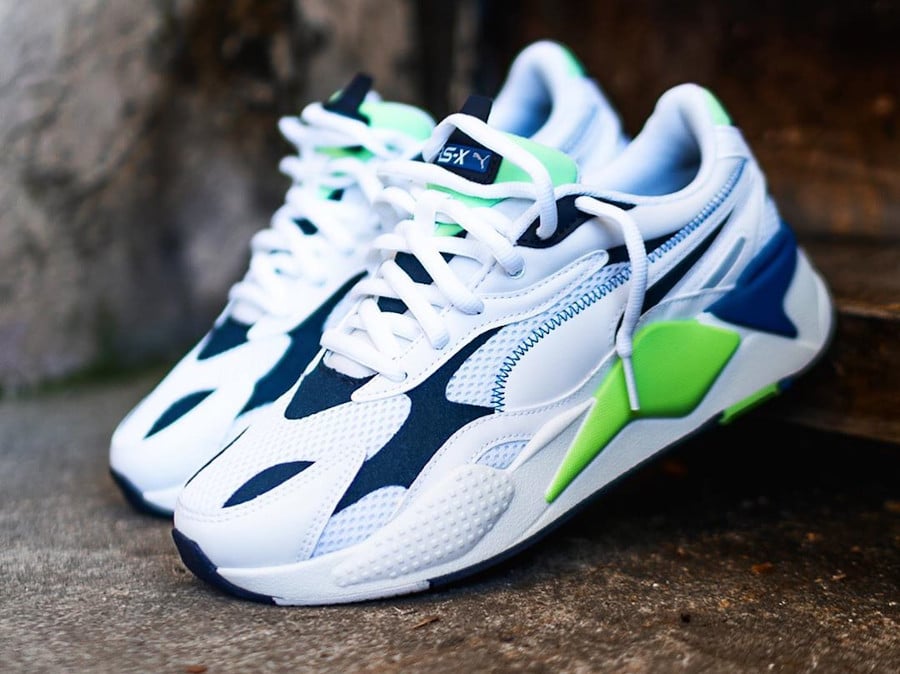 Puma bleu et vert fluo top