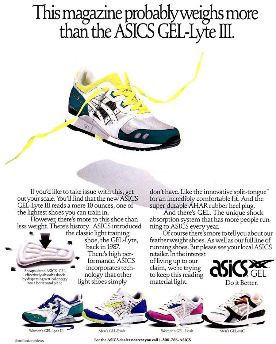 publicité Asics Gel Lyte 3 de 1990
