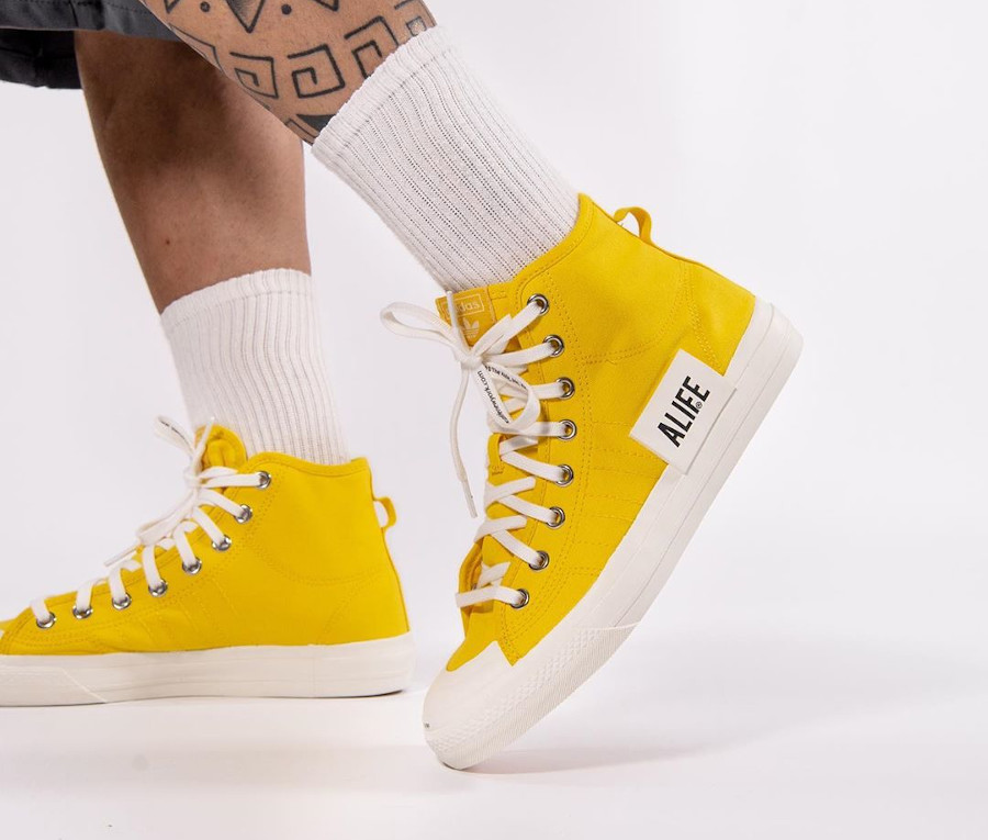 Adidas Nizza hi en canvas jaune FX2619 (2)