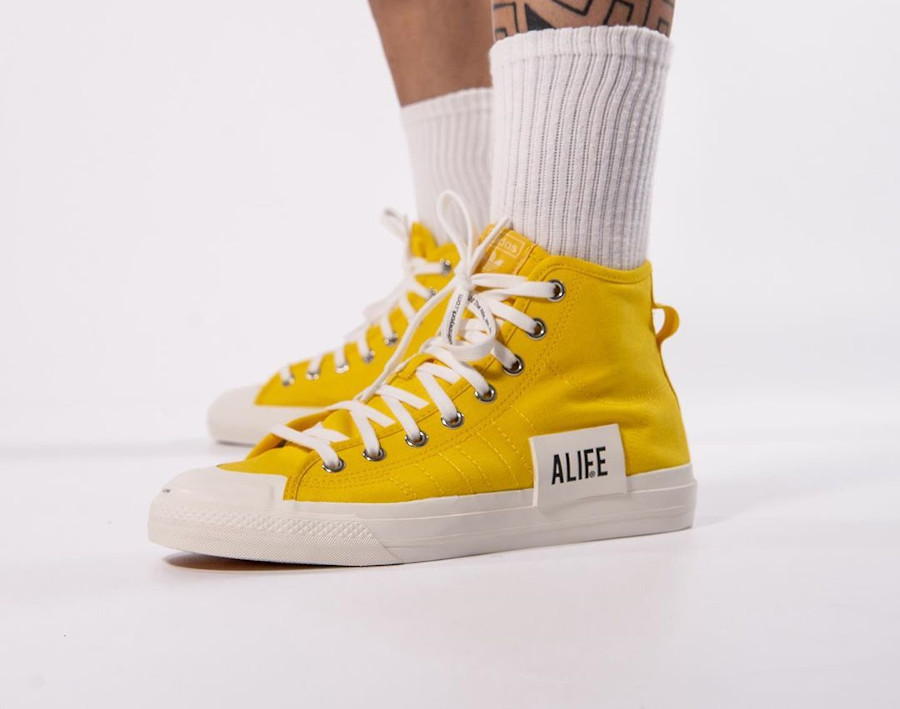 Adidas Nizza hi en canvas jaune FX2619 (3)