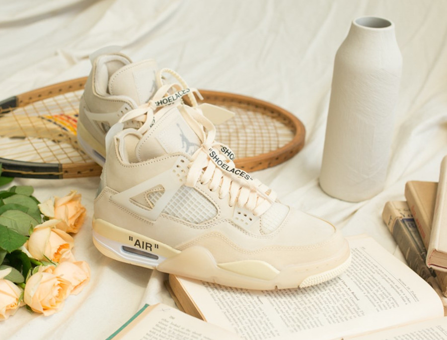 womens off white jordan 4 sail