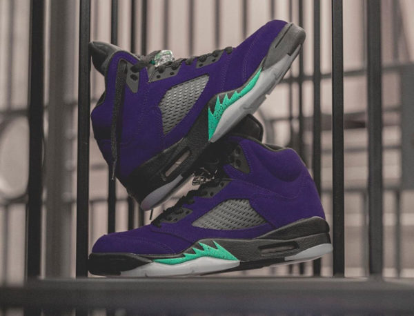 Air Jordan 5 Suede violet raison et bleu turquoise (5)