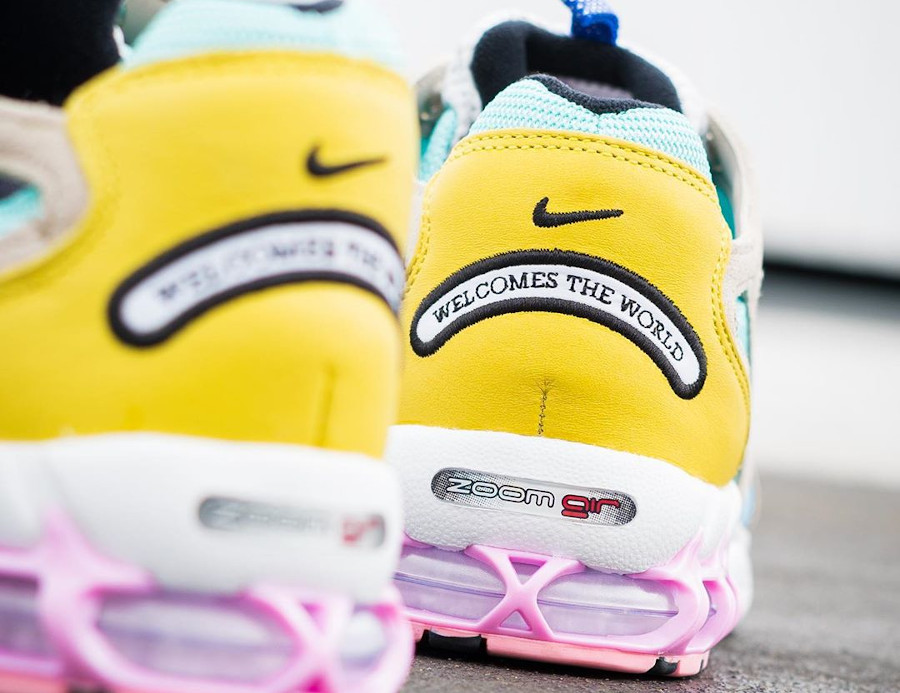 Nike Air Zoom Spiridon Cage 2 turquoise jaune et rose (exclusivité Sizeà (couv)