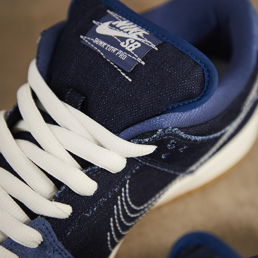 Nike Dunk Low Po SB 2020 en jeans brut bleu foncé (3)